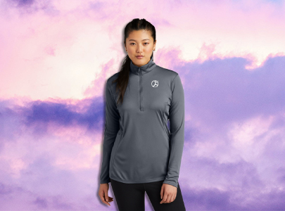 Custom imprinted Quarter Zip for Arlington, TX with a local business logo