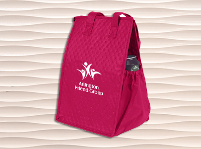 Custom imprinted Insulated Lunch Tote for Arlington, TX with a local business logo