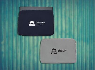 Custom imprinted Laptop Sleeve for Arlington, TX with a local business logo