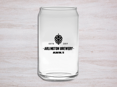 Custom imprinted 16 Oz. Soda Glass for Arlington, TX with a local business logo