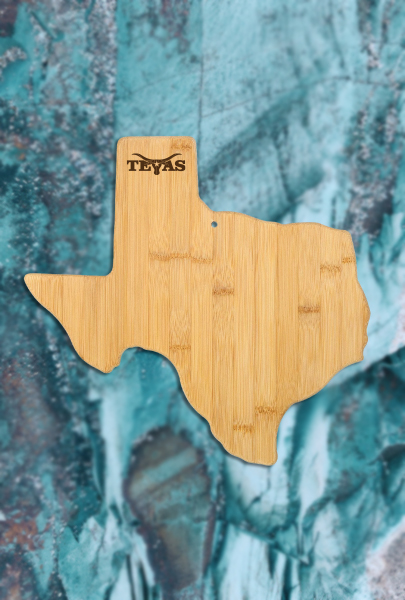 Custom imprinted Texas Cutting Board for Arlington, TX with a local business logo