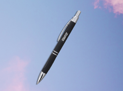 Custom imprinted Vienna Click Pen for Arlington, TX with a local business logo
